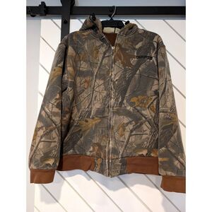 Field & Stream Camo Full Zipper Hoodie Sweatshirt Medium